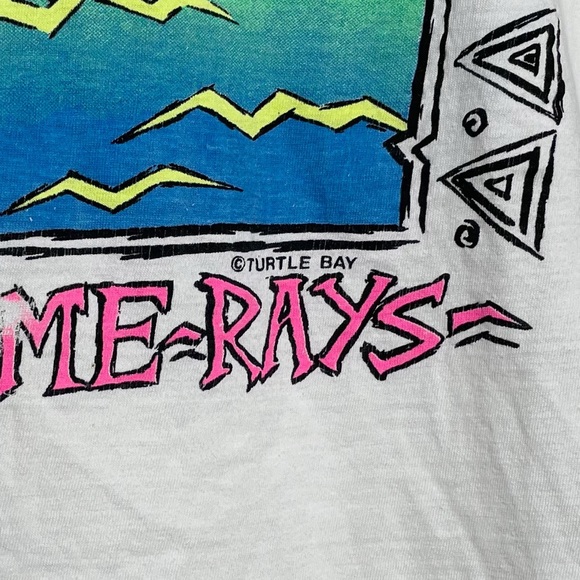 Vintage 90s Turtle Bay Graphic Short Sleeve Shirt Catching Some Rays Galaxy Tee - Picture 3 of 7